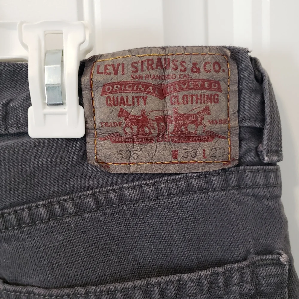 Vintage Levis 505 Regular Fit Straight Leg Denim Gray‎ Jeans Red Tab Mens 36/29